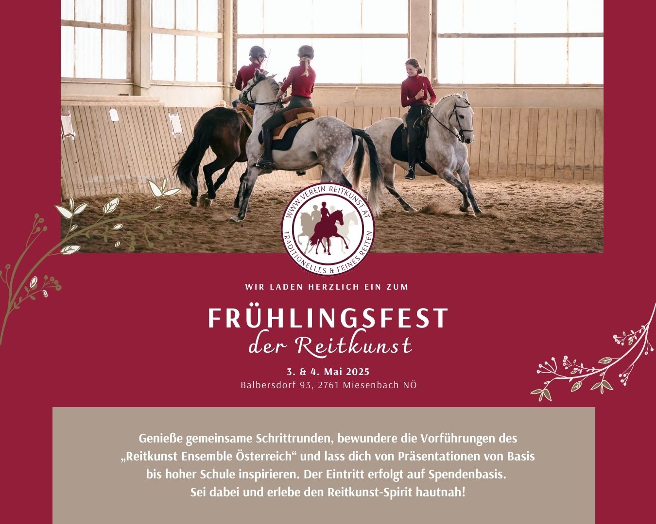Reiten in Passion - Frühlingsfest der Reitkunst 2025, Verein zum Erhalt der Reitkunst; Foto: Viktoria Kierner